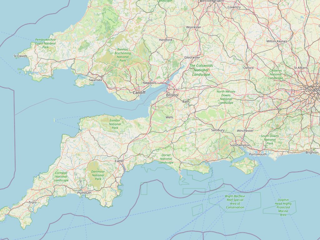 Map of South West showing the towns we cover